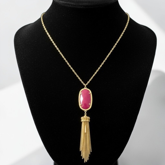 Kendra Scott Jewelry - Kendra Scott Rayne Necklace in Red Illusion -32" Adjustable -EUC $89 Retail